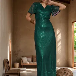 BAESD Embellished Net Maxi Dress image 1