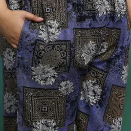 KALINI Plus Size Floral Printed Pure Cotton Tunic & Trouser Co-Ords image 4