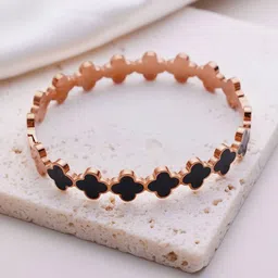 Jewels Galaxy Rose Gold-Plated Stainless Steel Bangle-Style Bracelet-picture-17