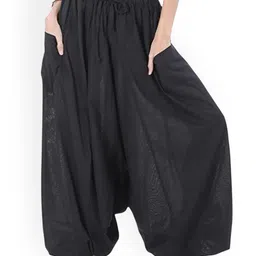 WHITEWHALE Women Loose Fit Pure Cotton Harem Pants image 1