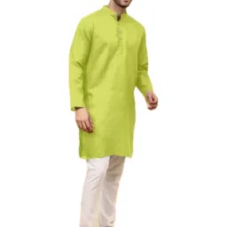 ANUJ FASHION Men Green Solid Kurta-image-71