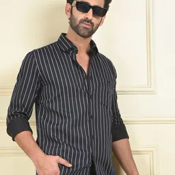 Crimsoune Club Striped Spread Collar Slim Fit Casual Shirt-image-27