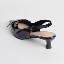 Street Style Store Pointed Toe Kitten Heels Pumps with Bows image 3