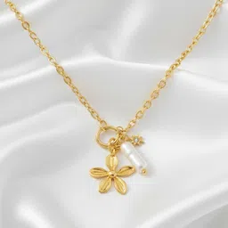 FLAURI Gold-Plated Floral Pendants with Chains-picture-27