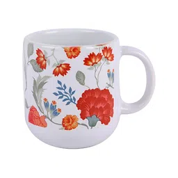 PENTADECO White & Red Floral Printed Ceramic Glossy Mugs Set of Cups and Mugs image 3