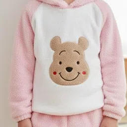 Uttam Boys Self Design Hooded Woollen Sweatshirt With Jogger image 3