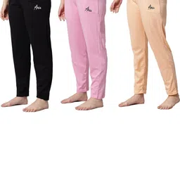 Pack of 3 Women Cotton Regular Fit Pyjama with Side Pockets-image-96