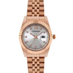 d'signer Dsigner Women Brass Embellished Dial & Bracelet Style Straps Analogue Watch 521RGM.2L-picture-13