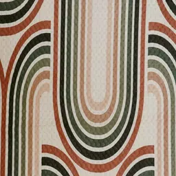 Fashion Throw Beige & Maroon Printed Velvet 2 Piece Sofa Cover image 3