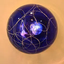 1ST TIME Blue Printed Glass Shape Spherical Wall Lamp image 5