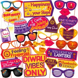 wobbox Diwali Decoration Happy Diwali Party Props, Diwali Decoration Item Photo Booth Board-picture-19