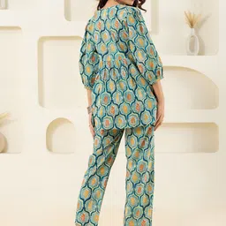 Moda Rapido Printed Tie-Up Neck Pure Cotton Tunic With Trouser image 2