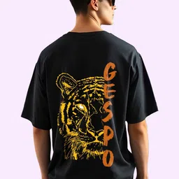 AUSK Graphic Printed Round Neck Drop-Shoulder Sleeves Pure Cotton Oversized T-shirt-picture-47