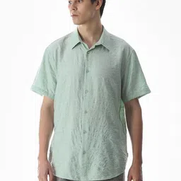 Jack & Jones Relaxed Fit Textured Spread Collar Casual Shirt image 4
