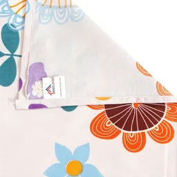 HOSTA HOMES White & Orange Floral 300 TC Single Bedsheet with 1 Pillow Covers image 3