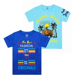MIST N FOGG Boys Pack of 2 Graphic Printed Round Neck Cotton T-shirts-picture-53