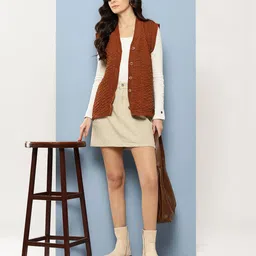 BAESD Women Sleeveless Woollen Cardigan image 3