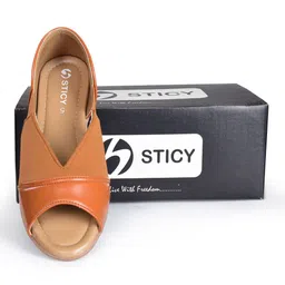 STICY Women Comfort Slip On Open Toe Flats-image-11