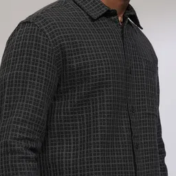 HIGHLANDER Men Spread Collar Grid Tattersall Checked Cotton Casual Shirt image 2