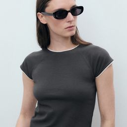 MANGO Raglan Sleeves Crop T-shirt-picture-1