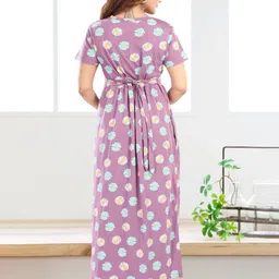 MomsBae Printed Maxi Nightdress image 4