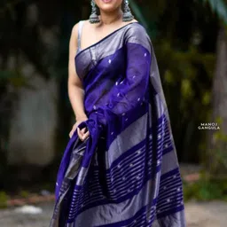 Jhumki creation Woven Design Zari Saree with Blouse Piece image 4