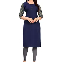 Coft Women Cold-Shoulder Sleeves Thread Work Crepe Kurta-image-23