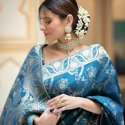 YAMUNE Ethnic Motifs Zari Art Silk Handloom Banarasi Saree image 3