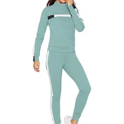 SZN Women Teal Colourblocked Co-Ords with High Neck image 4