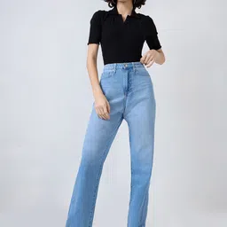 SPYKAR Women Straight Fit High-Rise Clean Look Heavy Fade Cotton Jeans image 5