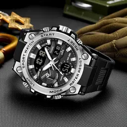 Otage Men Dial & Straps Analogue and Digital Multi Function Watch F18 Silver-picture-15