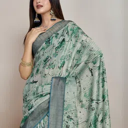 DIVASTRI Teal Tissue Woven Design Sarees-picture-32