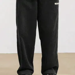 Kotty Men Relaxed Loose Fit High-Rise Corduroy Cotton Trousers-image-29