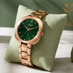 Lavie Women Brass Embellished Dial & Bracelet Style Straps Analogue Watch LV-702-GR-image-66