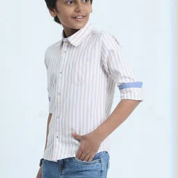 rocket science Rocket Scinece Boys Cotton Single Pocket Casual Striped Shirt image 3