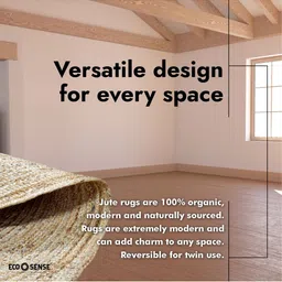 Eco Sense Camel Brown Textured Jute Braided Round Floor Mat image 3