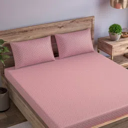 Trance Home Linen Rose 300 TC Single Bedsheet with 1 Pillow Covers-image-68