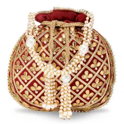 Peora Potli Bags for Women Evening Bag Clutch Ethnic Bride Purse with Drawstring (P09M)-picture-12