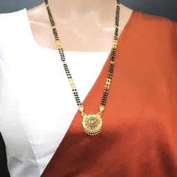 SONI DESIGNS Gold-Plated Artificial Stones and Beads Mangalsutra-picture-53