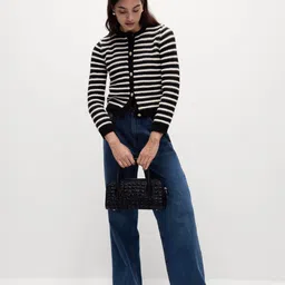 Marks & Spencer Women Striped Cardigan image 1