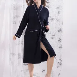Navy Blue Free Size Bath Robe-image-67