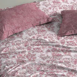 MYTRIDENT Urban Comfort Pink Printed Pure Cotton 144 TC Double Bedsheet Set 2.54 x 2.28 m image 3