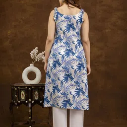 Anouk Rustic Floral Printed Shoulder Straps Pure Cotton Straight Kurta image 3