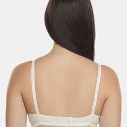 Inner Sense White Organic Cotton Antimicrobial Laced Soft Nursing Bra with an extender image 3