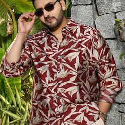 Instafab Plus Men Comfort Opaque Printed Casual Shirt-picture-45