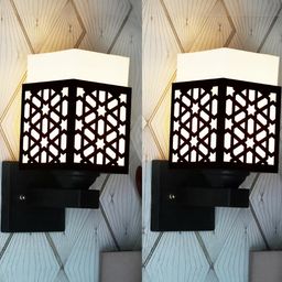 Gojeeva Brown Wood Square Wall Lamps-picture-16