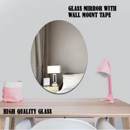 ARYAANSH White Oval Glass Wall Mounted Bathroom Mirror-picture-28