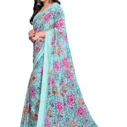 Moda Rapido Floral Printed Poly Georgette Saree image 5