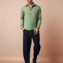 SAMRIZ Men Textured Spread Collar Casual Shirt image 3