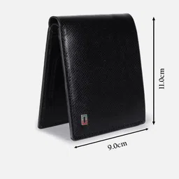 Peter England Men Textured Leather Two Fold Wallet image 4